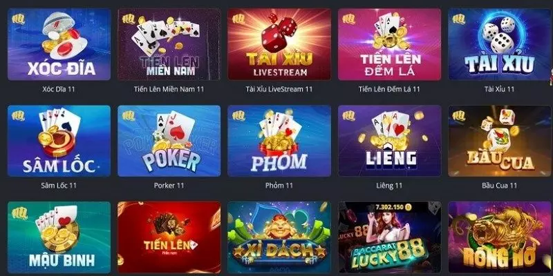 Các trò chơi tại game bài 11BET